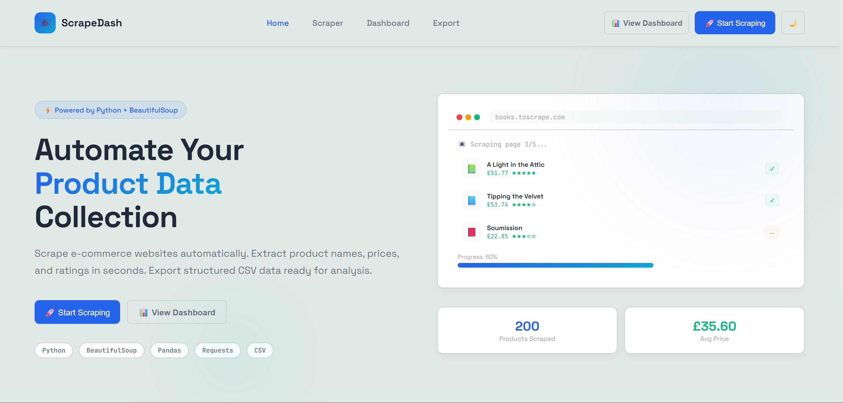 Web Scraper Dashboard thumbnail 1