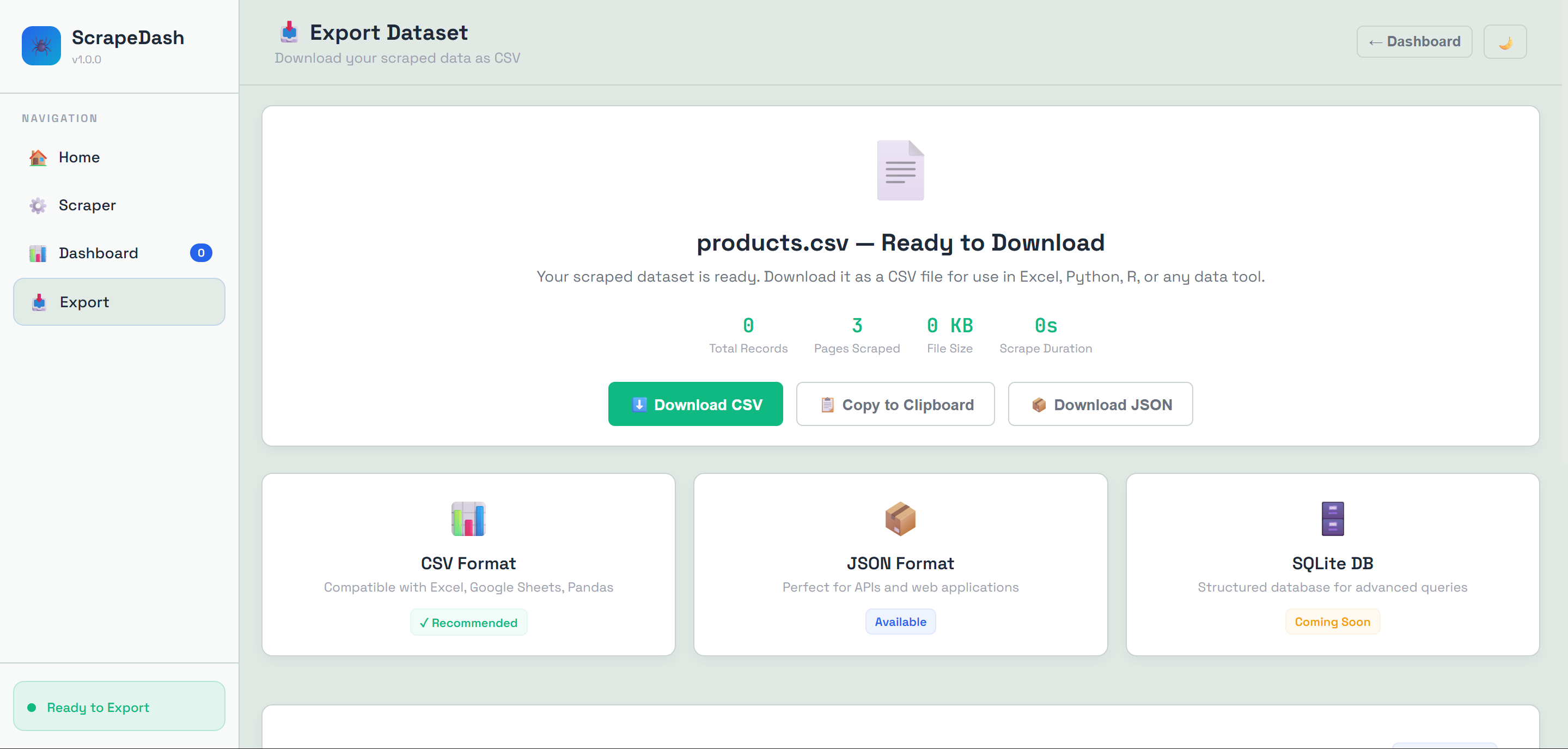 Web Scraper Dashboard thumbnail 4
